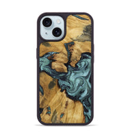 iPhone 15 Wood Phone Case - Emmitt (Green, 801736)