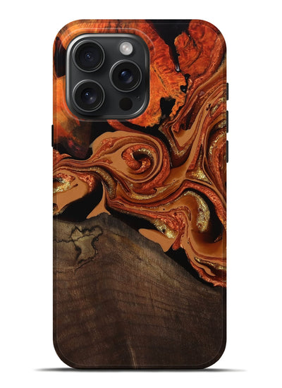 iPhone 16 Pro Max Wood Live Edge Phone Case - Cyrus (Red, 801741)