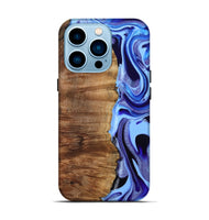 iPhone 14 Pro Wood Live Edge Phone Case - Flynn (Blue, 801745)