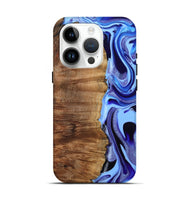 iPhone 15 Pro Wood Live Edge Phone Case - Flynn (Blue, 801745)