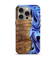 iPhone 16 Pro Wood Live Edge Phone Case - Flynn (Blue, 801745)