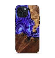 iPhone 15 Wood Live Edge Phone Case - Nyomi (Purple, 801746)