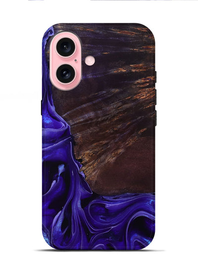 iPhone 16 Wood Live Edge Phone Case - Ezrah (Purple, 801748)