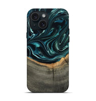 iPhone 15 Wood Live Edge Phone Case - Birdie (Green, 801752)