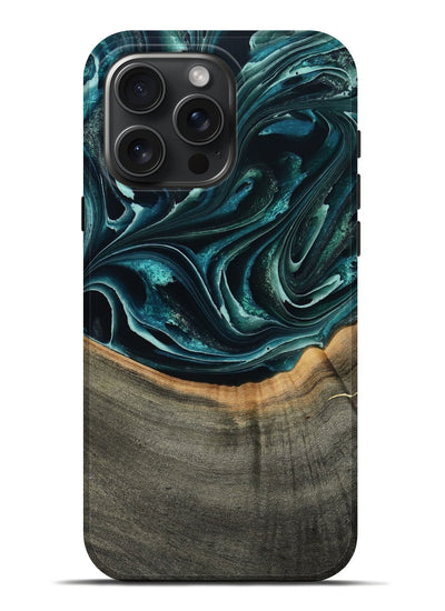 iPhone 16 Pro Max Wood Live Edge Phone Case - Birdie (Green, 801752)