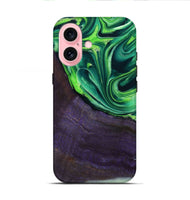 iPhone 16 Wood Live Edge Phone Case - Bjorn (Green, 801753)