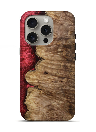 iPhone 16 Pro Wood Live Edge Phone Case - Susanna (Red, 801755)