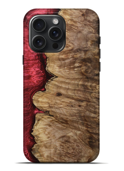 iPhone 16 Pro Max Wood Live Edge Phone Case - Susanna (Red, 801755)
