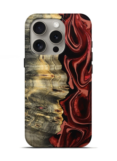 iPhone 16 Pro Wood Live Edge Phone Case - Meagan (Red, 801756)
