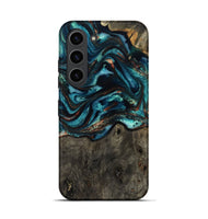 Galaxy S23 Wood Live Edge Phone Case - Daisie (Teal & Gold, 801757)