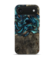 iPhone 17 Air Wood Live Edge Phone Case - Daisie (Teal & Gold, 801757)