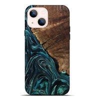 iPhone 14 Plus Wood Live Edge Phone Case - Allyssa (Blue, 801759)