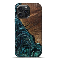 iPhone 16 Pro Max Wood Live Edge Phone Case - Allyssa (Blue, 801759)