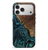 iPhone 17 Pro Max Wood Live Edge Phone Case - Allyssa (Blue, 801759)