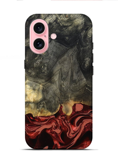 iPhone 16 Wood Live Edge Phone Case - Neriah (Red, 801761)