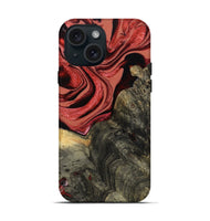 iPhone 15 Wood Live Edge Phone Case - Nona (Red, 801762)