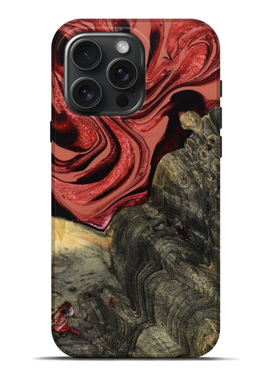 iPhone 16 Pro Max Wood Live Edge Phone Case - Nona (Red, 801762)