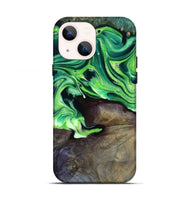iPhone 13 Wood Live Edge Phone Case - Cletus (Green, 801766)