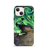 iPhone 13 mini Wood Live Edge Phone Case - Cletus (Green, 801766)