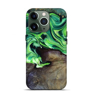 iPhone 13 Pro Wood Live Edge Phone Case - Cletus (Green, 801766)