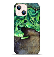 iPhone 14 Plus Wood Live Edge Phone Case - Cletus (Green, 801766)