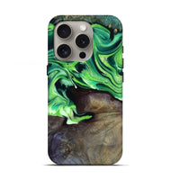 iPhone 16 Pro Wood Live Edge Phone Case - Cletus (Green, 801766)