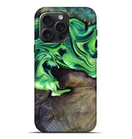 iPhone 16 Pro Max Wood Live Edge Phone Case - Cletus (Green, 801766)