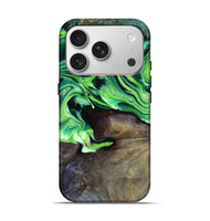 iPhone 17 Pro Wood Live Edge Phone Case - Cletus (Green, 801766)