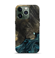 iPhone 13 Pro Wood Live Edge Phone Case - Katlin (Blue, 801767)