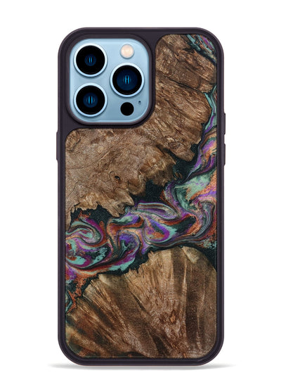 iPhone 14 Pro Max Wood Phone Case - Casey (Green, 801778)
