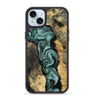 iPhone 15 Plus Wood Phone Case - Meaghan (Green, 801782)