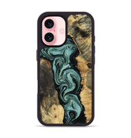 iPhone 16 Wood Phone Case - Meaghan (Green, 801782)