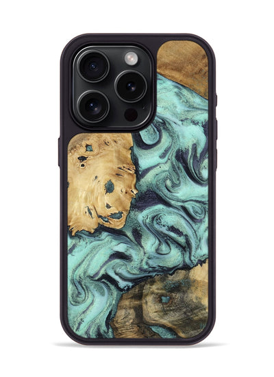 iPhone 15 Pro Wood Phone Case - Shirlee (Green, 801785)