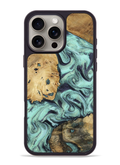 iPhone 16 Pro Max Wood Phone Case - Shirlee (Green, 801785)