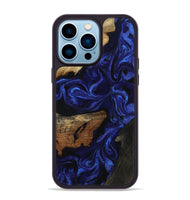iPhone 14 Pro Max Wood Phone Case - Elva (Blue, 801805)