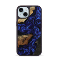 iPhone 15 Wood Phone Case - Elva (Blue, 801805)