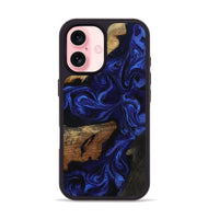 iPhone 16 Wood Phone Case - Elva (Blue, 801805)