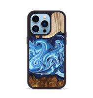 iPhone 14 Pro Wood Phone Case - Darlene (Blue, 801806)