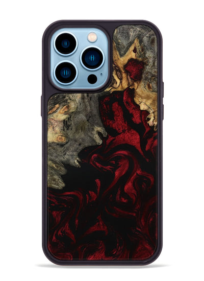 iPhone 14 Pro Max Wood Phone Case - Adeline (Red, 801868)