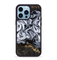 iPhone 14 Pro Max Wood Phone Case - Tressie (Black & White, 801871)