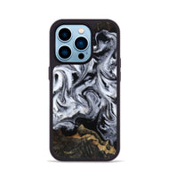 iPhone 14 Pro Wood Phone Case - Tressie (Black & White, 801871)