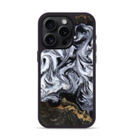 iPhone 15 Pro Wood Phone Case - Tressie (Black & White, 801871)