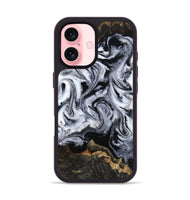 iPhone 16 Wood Phone Case - Tressie (Black & White, 801871)