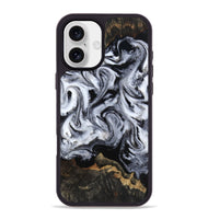 iPhone 16 Plus Wood Phone Case - Tressie (Black & White, 801871)