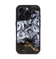 iPhone 16 Pro Wood Phone Case - Tressie (Black & White, 801871)