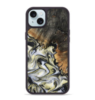 iPhone 15 Plus Wood Phone Case - Ocean (Black & White, 801872)