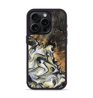 iPhone 15 Pro Wood Phone Case - Ocean (Black & White, 801872)