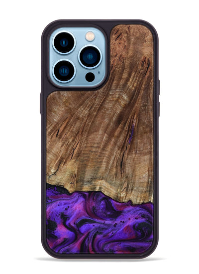 iPhone 14 Pro Max Wood Phone Case - Sam (Purple, 801897)