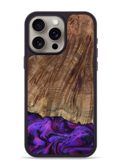 iPhone 15 Pro Max Wood Phone Case - Sam (Purple, 801897)