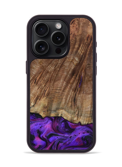 iPhone 15 Pro Wood Phone Case - Sam (Purple, 801897)